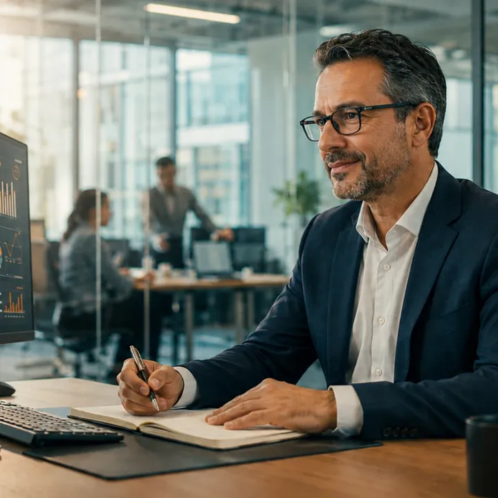 Bruno analisando dados na plataforma Rezultz com profundidade analítica